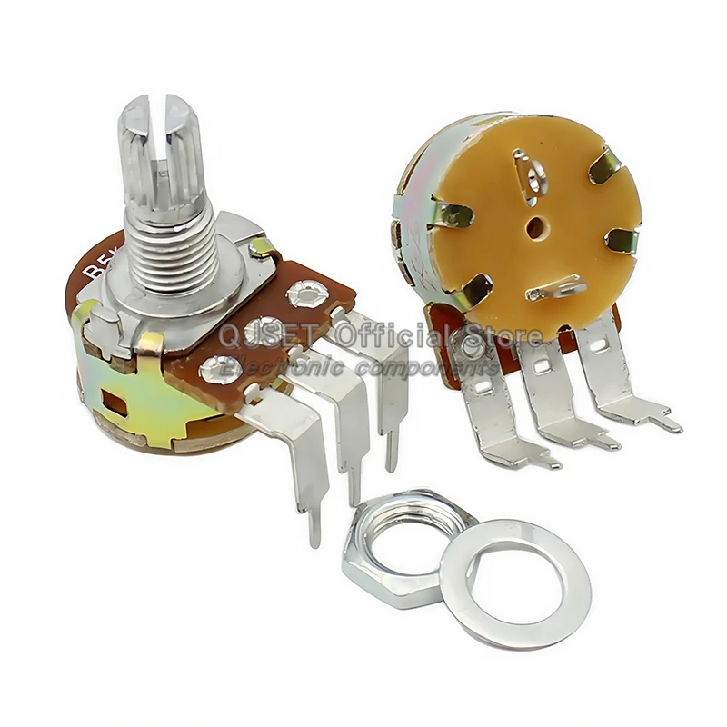 5 قطعة 3 دبوس منحني دبوس الجهد مع التبديل WH148 B500K B10K B50K 5K B100K أوم باهتة التبديل الجهد عرقوب طول 15 مللي متر