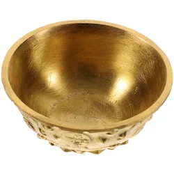 Bowl Treasure Basin Offering Decor Wealth Brass Bowls Gold Chinese Golden Home Water Decorative Copper Money Good Tibetan Altar