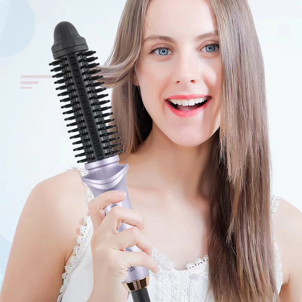 Thermal Brush Heated Curling Brush Straight Comb Ceramic Curling Iron Volumizing Brush Round Brush Travel Hair Curler Comb