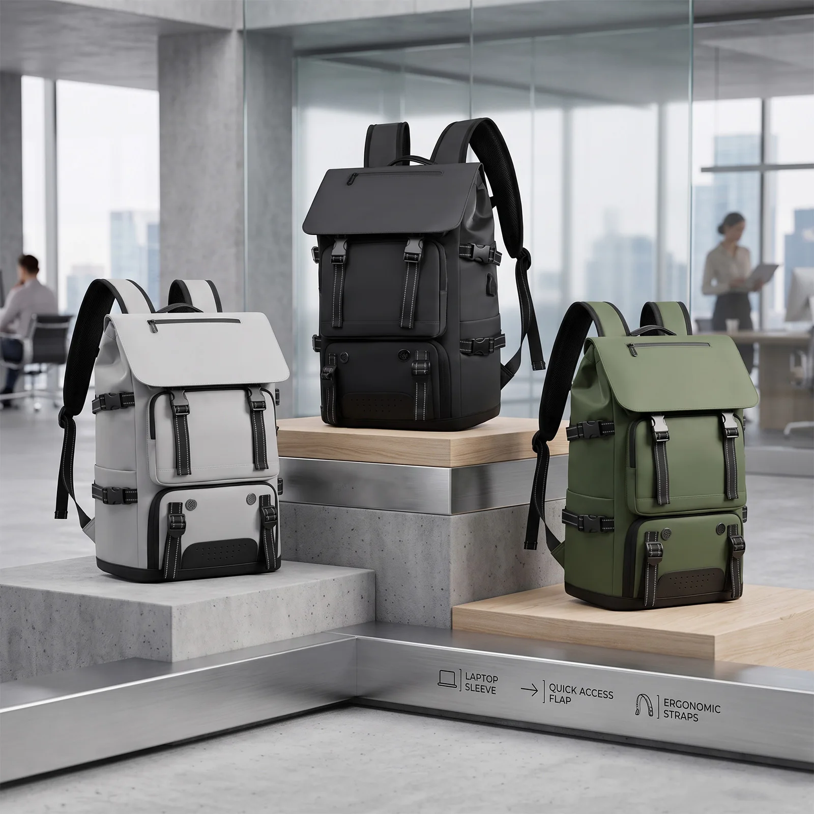 Business Travel Laptop Backpack Oxford Commute Daypack for Men Women,Large-Capacity Sports Work Rucksack