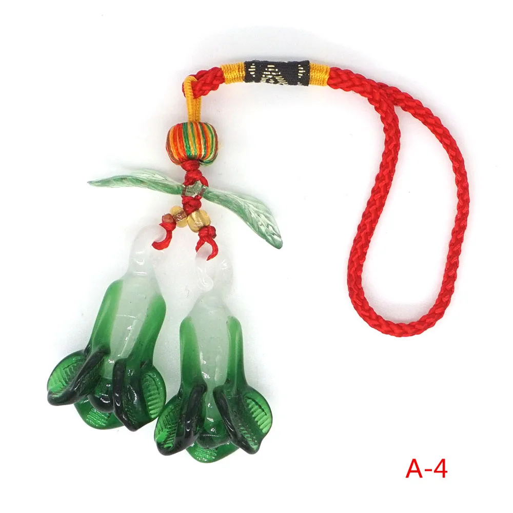 Stile cinese mascotte ricchezza fortunato Fengshui moneta in ottone peperoncino cavolo nodo cinese tessutofor bracciale auto appesa ornamenti camera