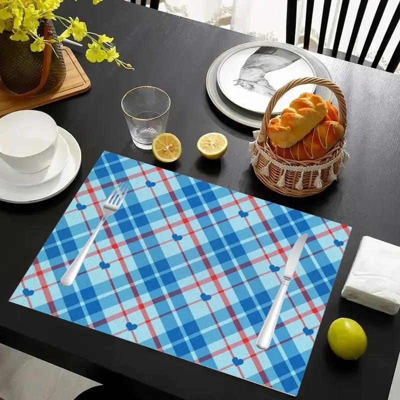 VIKAMA 2/4/6Pcs American Preppy College Wind Mat Waterproof Anti Slip Tableware Mat Kitchen Dining Home Decor