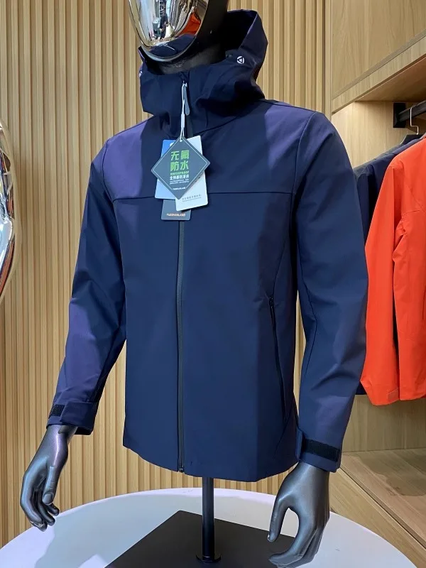 

Уличная повседневная мужская куртка, ветрозащитная, водонепроницаемая, износостойкая, дышащая, весенне-осенняя, из полиэфирного волокна, на молнии с капюшоном