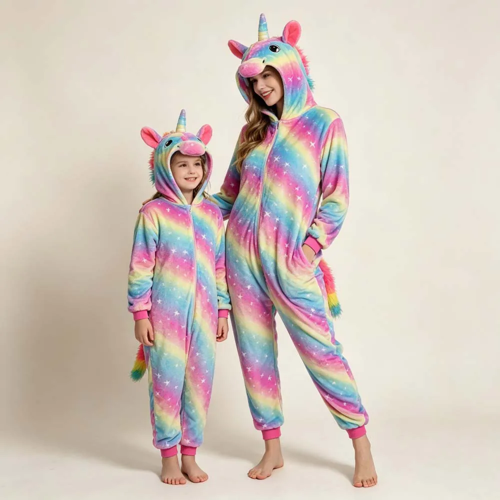 Boys Tiger Kigurumi Pajamas Children Sleepwear Flannel Warm Jumpsuits Kids Pyjamas Onesies Animal Kigurumis Overalls Onesie Girl