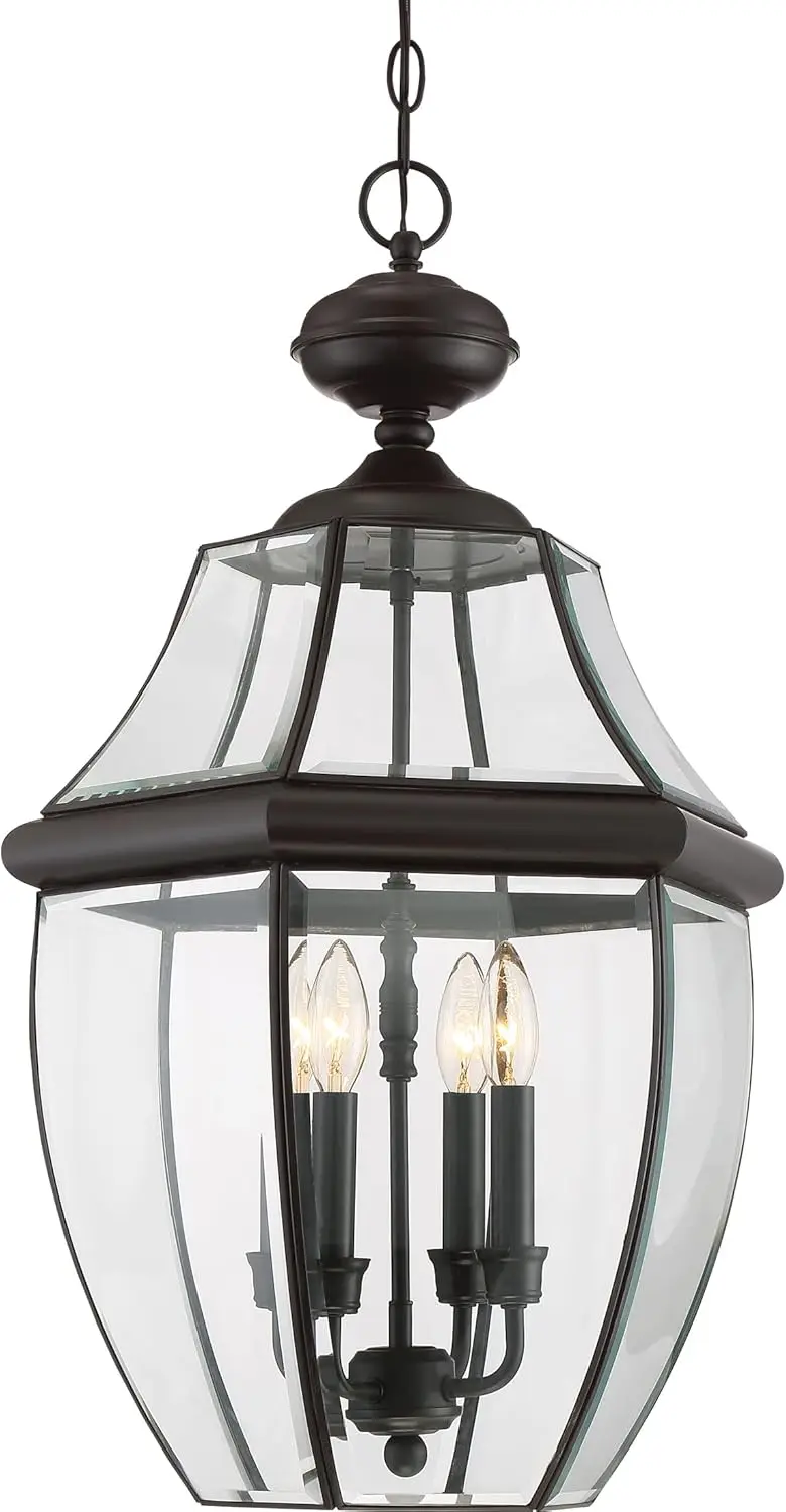 

Outdoor Hanging Lantern, 26.5 Inch 4-Light Medici Bronze French Country Lamp-Style Fixture, Max Hanging Height 1
