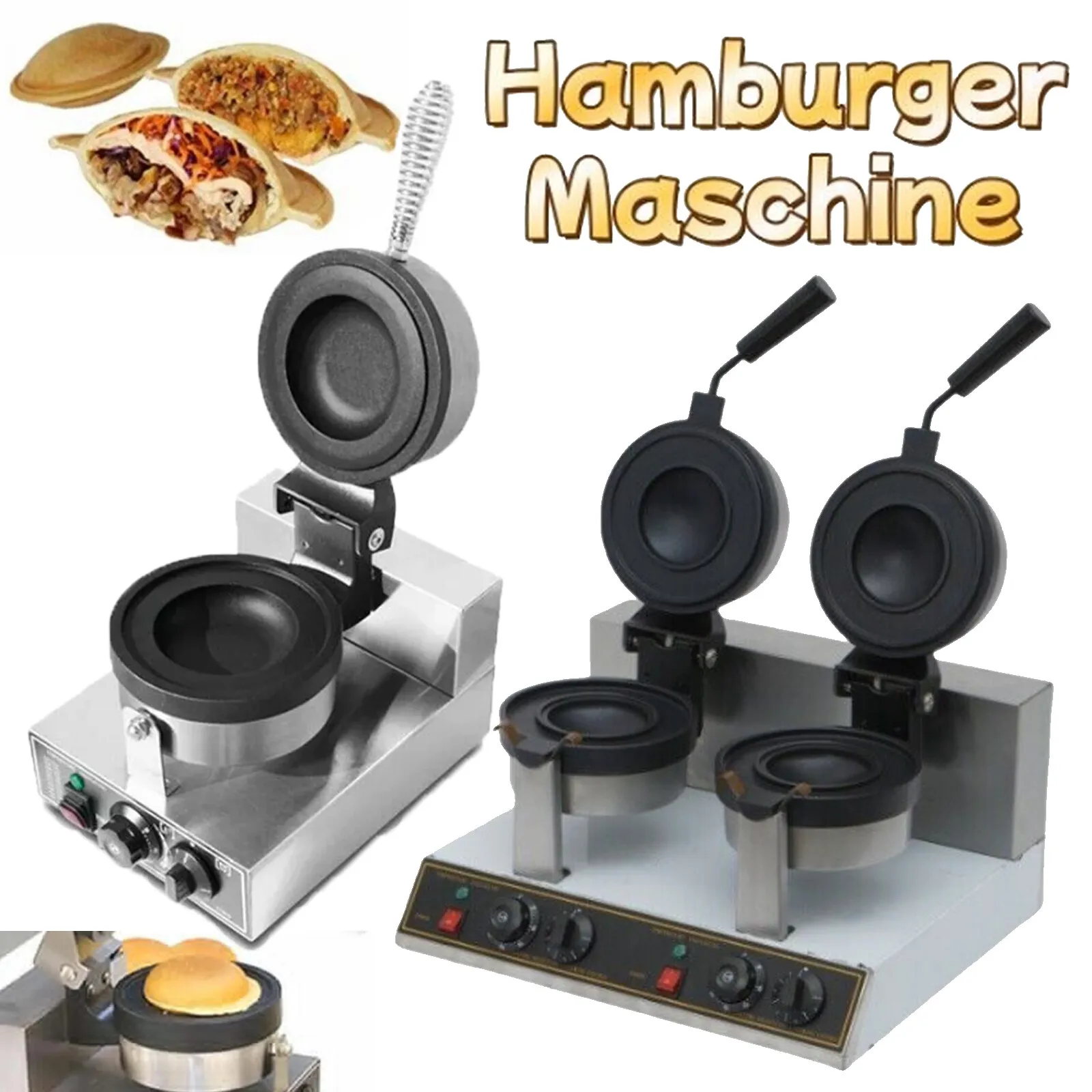 Machine électrique de gaufre de crème glacée UFO Burger Maker 1200W hambourg Gelato Panini presse Machine Sandwich presse fabricant crêpes Machin