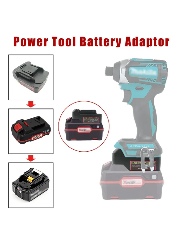 Adapter konwerter do akumulatorów Parkside 20V Li-Ion do akumulatorów Dewalt/Makita/Milwaukee/Bosch 18V 20V, akcesoria do elektronarzędzi. — 2