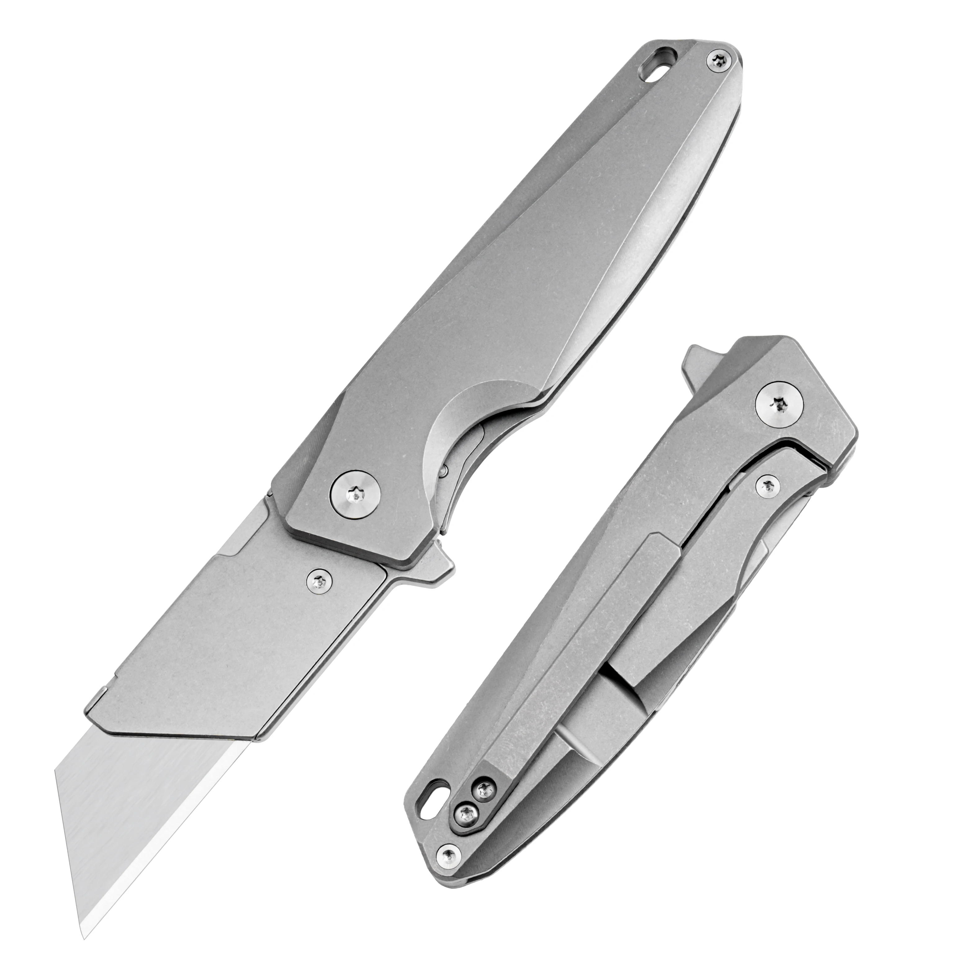 Titanium Alloy Utility Knife Multitool EDC Tool Home DIY Paper Cutter Pocket Tool Outdoor Camping Equipped with 10 Sharp blades