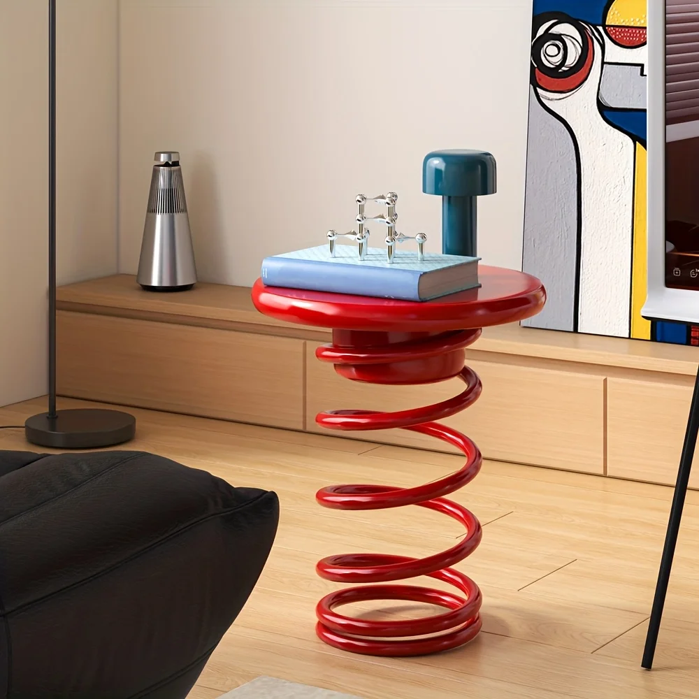 Compact Spring Loaded Coffee Table Space Saving Easily Movable for Small Apartments and Homes