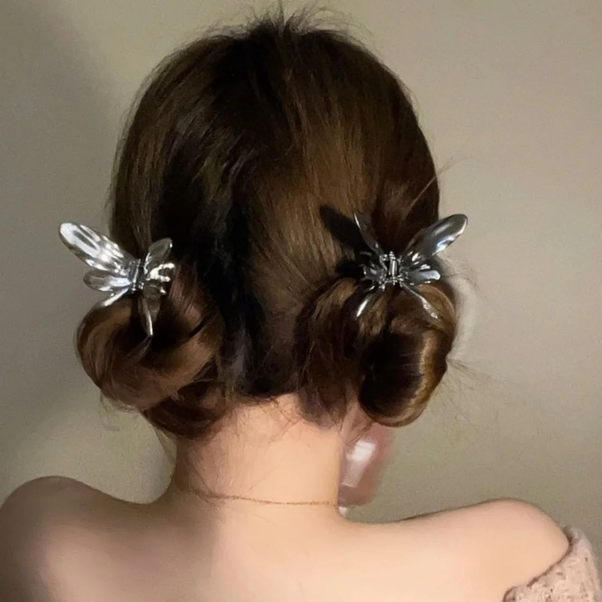 1/2 stücke Schmetterling Haar Clips Für Mädchen Y2K Metall Sweety Haar Krallen Helle Geometrische Haar Clips Romantische Legierung Haar zubehör