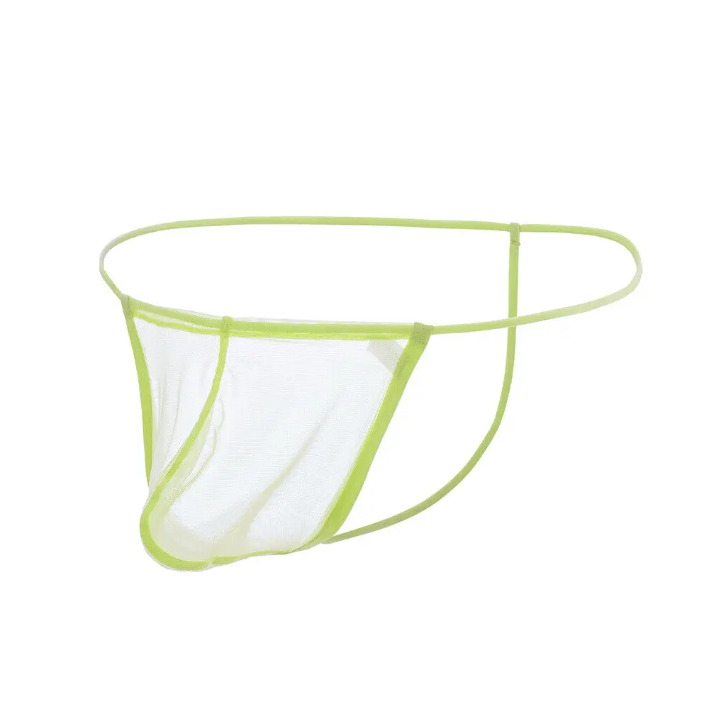 Zonbailon Men's Comfortable Ice Silk Thongs Mesh G-Strings Thongs  Jockstrap Underwear