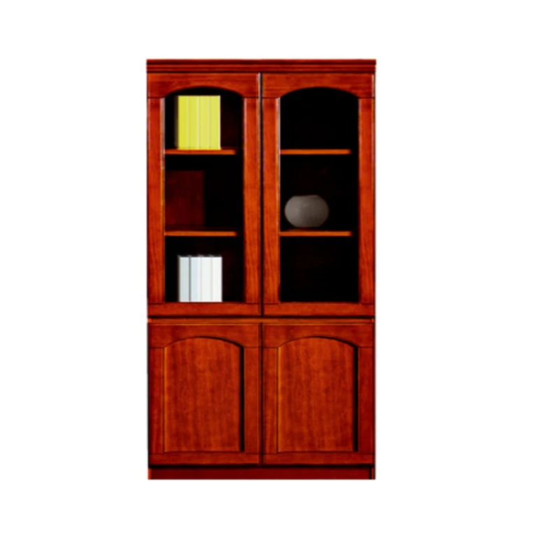 price MDF Classic design hot sale office 2 doors filing cabinet solid wood bookcase with glass door