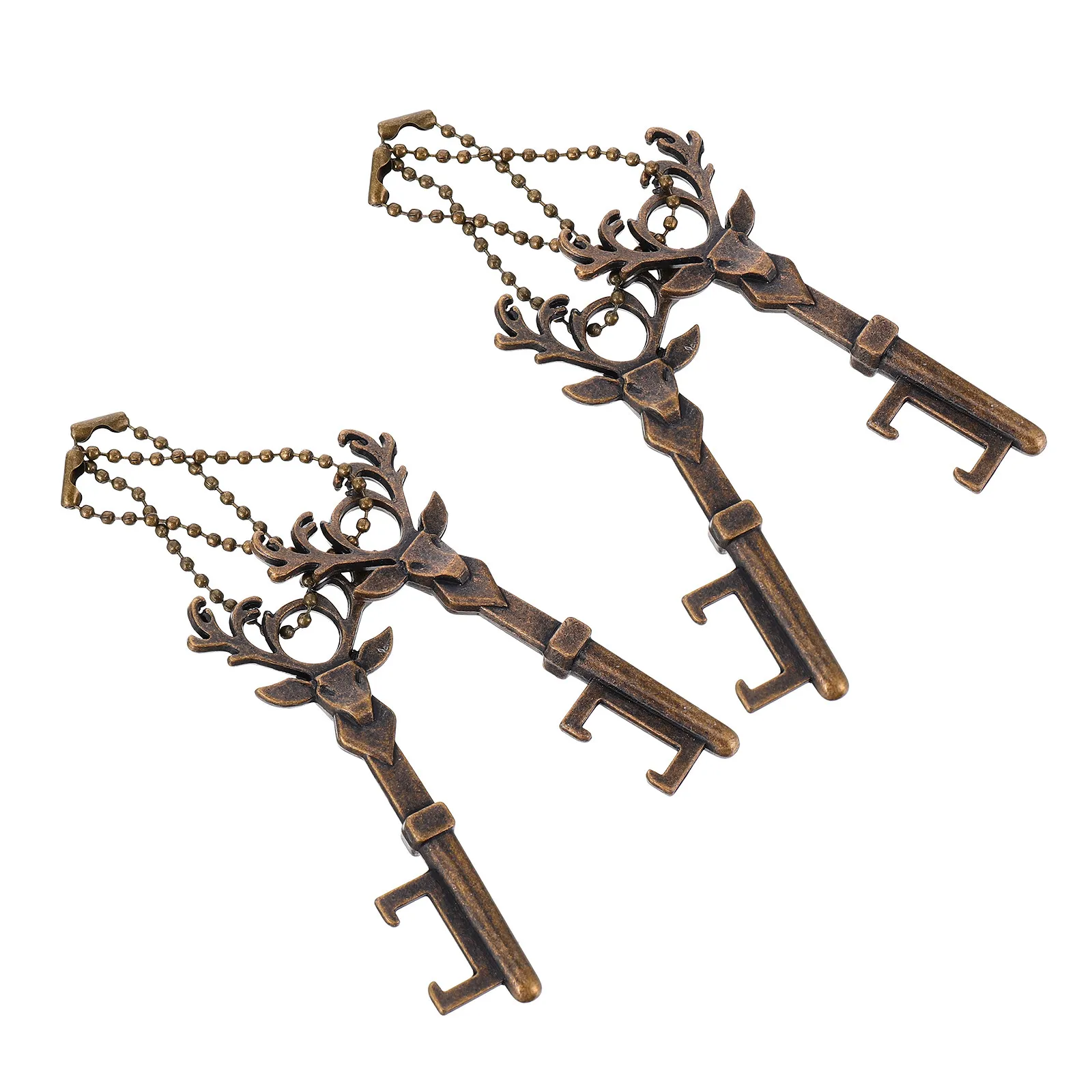 4Pcs Christmas Deer Bottle Opener Zinc Alloy Heavy Duty Beer Opener Creative Party Decoration Keyring Bag Charm Gift Set