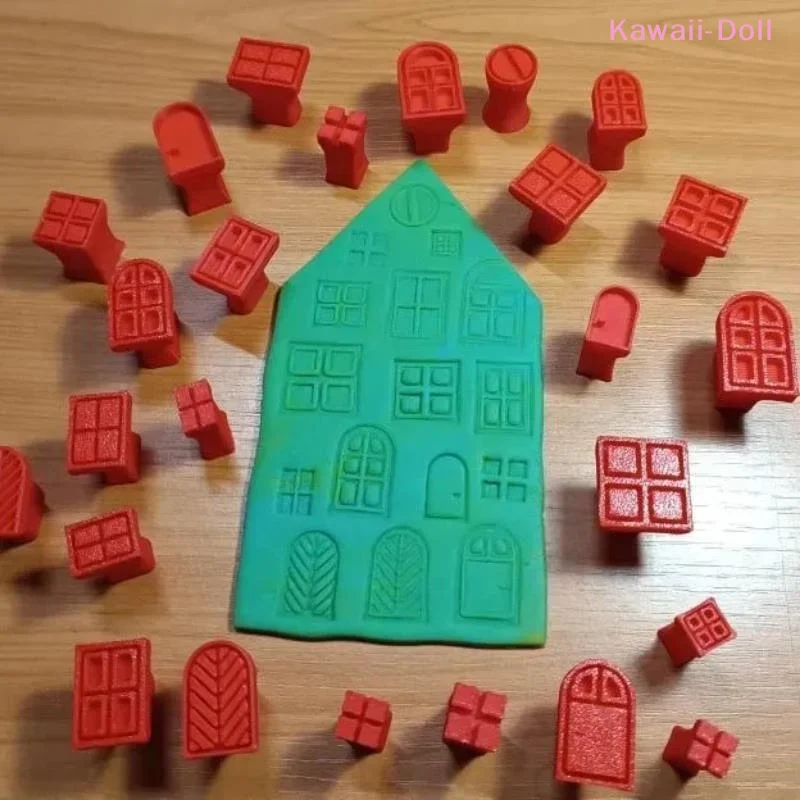 [DO]25Pcs Plastic Clay Stamp & Molding Kit With Window Patterns Resin Crafts - DIY Pottery Stamps For Polymer Clay Wax[DO]