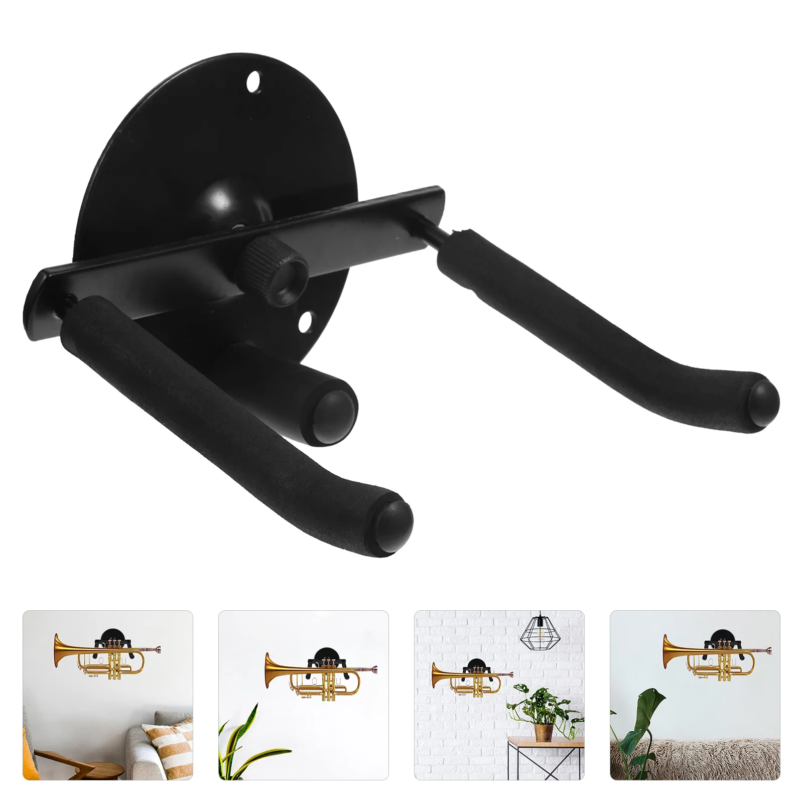 

Trumpet Wall Hanger Small Hangers Holder Hook Musical Instrument Holders Black Iron