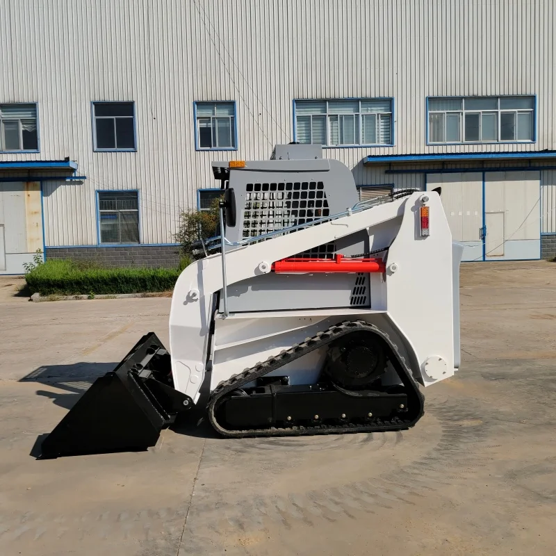 Compact Ride On Skid Steer Loader Fully Hydraulic Mini Wheel Loader With Attachments For Construction Landscaping