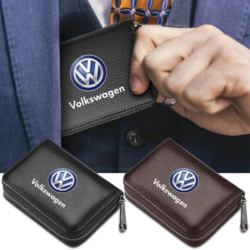 Car Driver License Cover Credit Card Holder Storage Bag For Volkswagen Golf-6 7 4 5 POLO Passat B5 B6 B7 T4 T5 Tiguan Jetta Gol