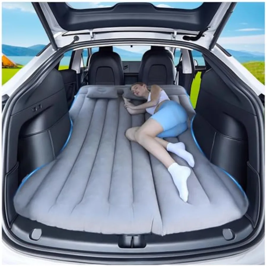 

Inflatable Car Air Mattress 6.4FT Foldable Sleeping Pad for SUV RV VAN Truck Travel Tent Road Trip Home Grey