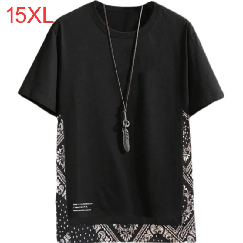 

200kg Large Size T Shirt Loose Elastic Short Sleeve T-shirt Male Plus Size 10XL 11XL 12XL 13XL 14XL