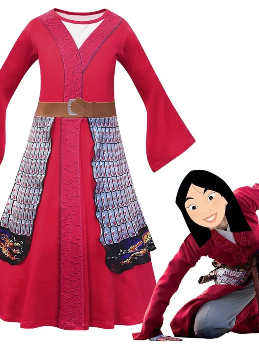 زي تنكري جديد لعيد الأطفال مستوحى من شخصية مولان في ديزني، ملابس أداء هانفو من ثلاث قطع، ملابس أداء للأطفال بالأسلوب الصيني #4