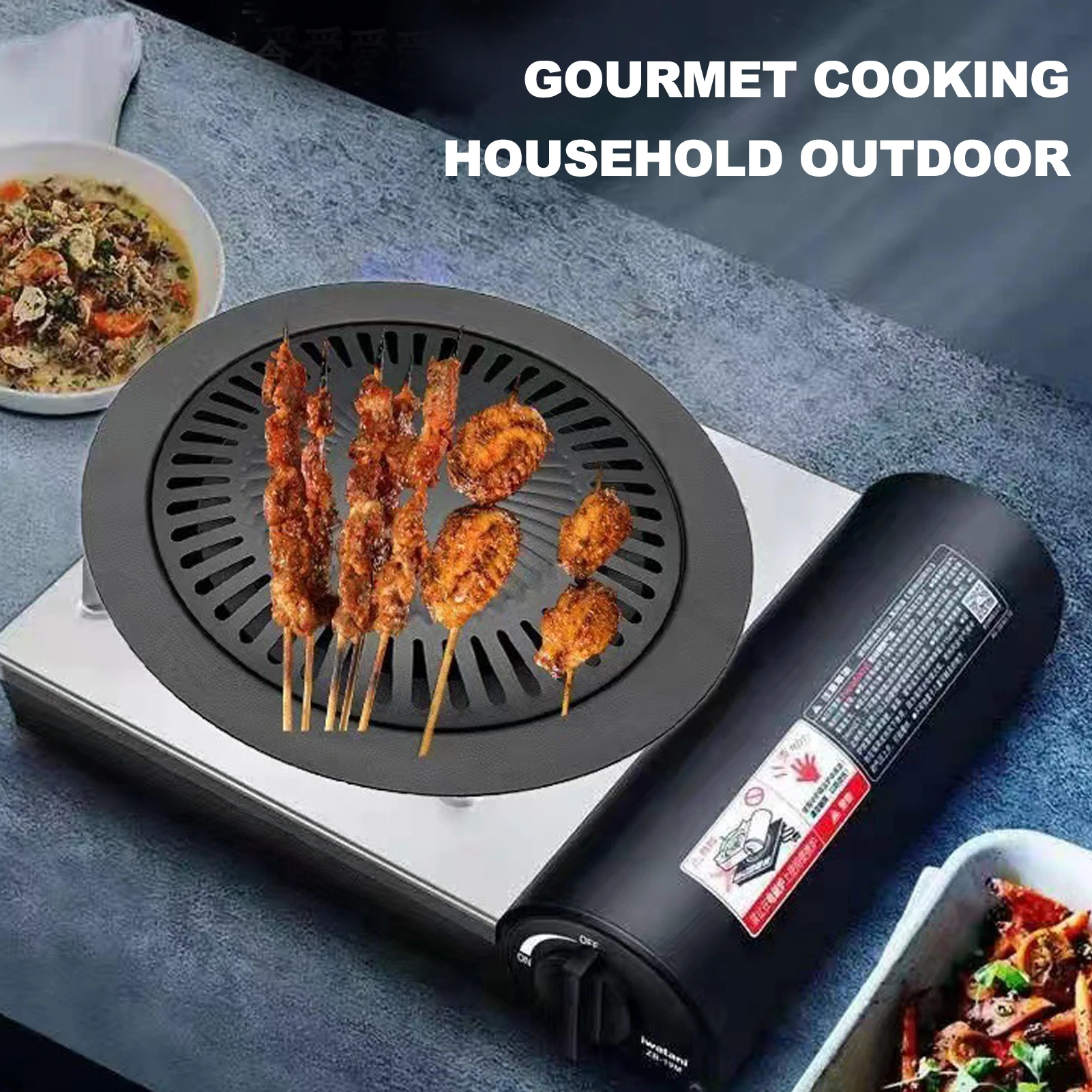 Korean BBQ Grill Pan Non-Stick Smokeless Stovetop BBQ Grill Plate for Indoor Outdoor Barbecue Oven BBQ Tools