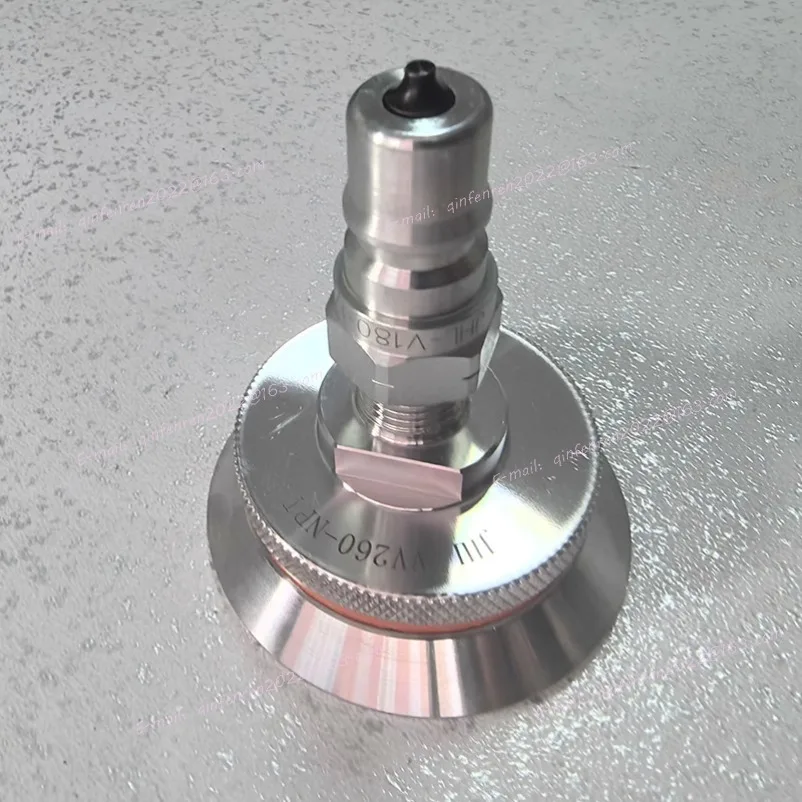 Vakuumventildüse, selbstdichtend, wiederverwendbar, selbstdichtender Vakuumbeutelverbinder, kann hohe Temperaturen stand werden. Edelstahl