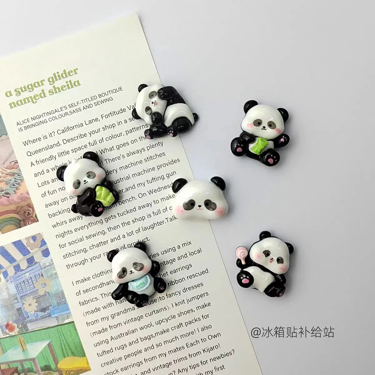 Cartoon Panda Refrigerator Magnet Magnet Creative Decorative Pendant Message Board Cute Magnetic Magnet Stickers Home Decore