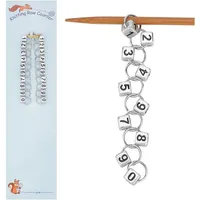 2 Pcs Cub with Number Acrylic Pendant Knitting Row Counter Chains Number Beads Acrylic Stitch Markers Row Counting Accessories