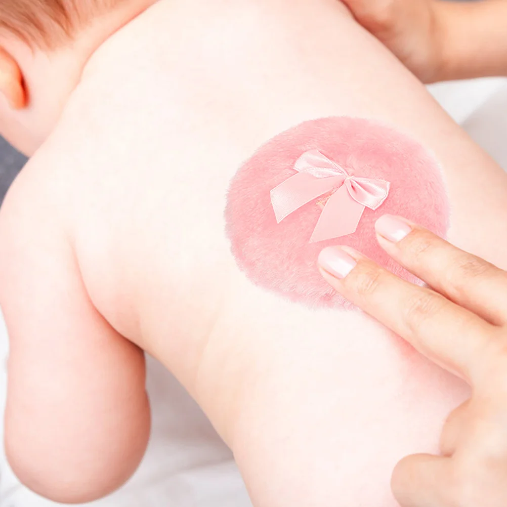 3 Pcs Round Bow Puff Child Toddler Powder Baby Powders Puffs for Body 10X10CM Plush Makeup Tools