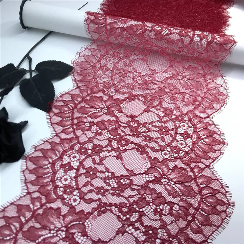 Neon Colors Lace Fabrics Scalloped Eyelash French Lace Trim DIY Lingerie Sewing Accessories Chantilly Lace for Dress Needle Work