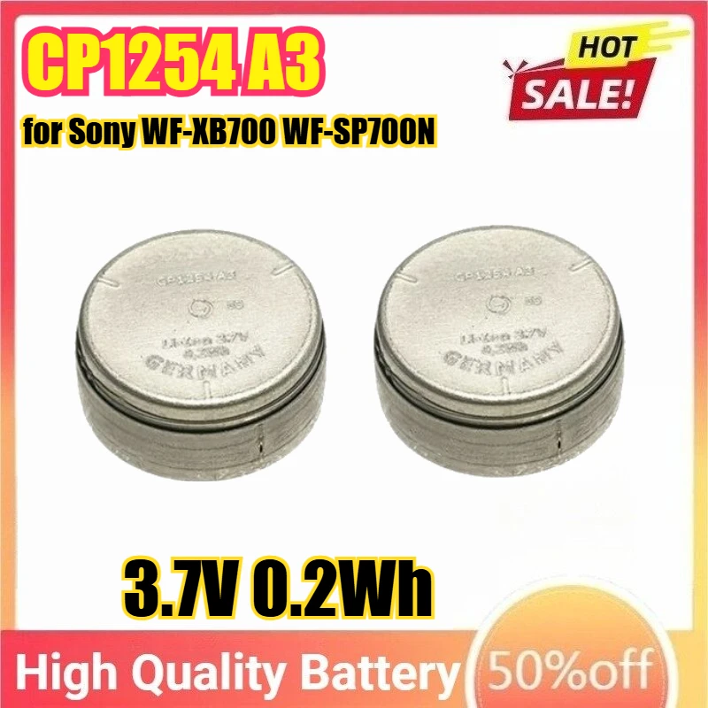 

3.7V 0.2Wh CP1254 A3 Replacement Headset Battery for Sony WF-XB700 WF-SP700N WF-SP900 WF-1000X 1000XM3