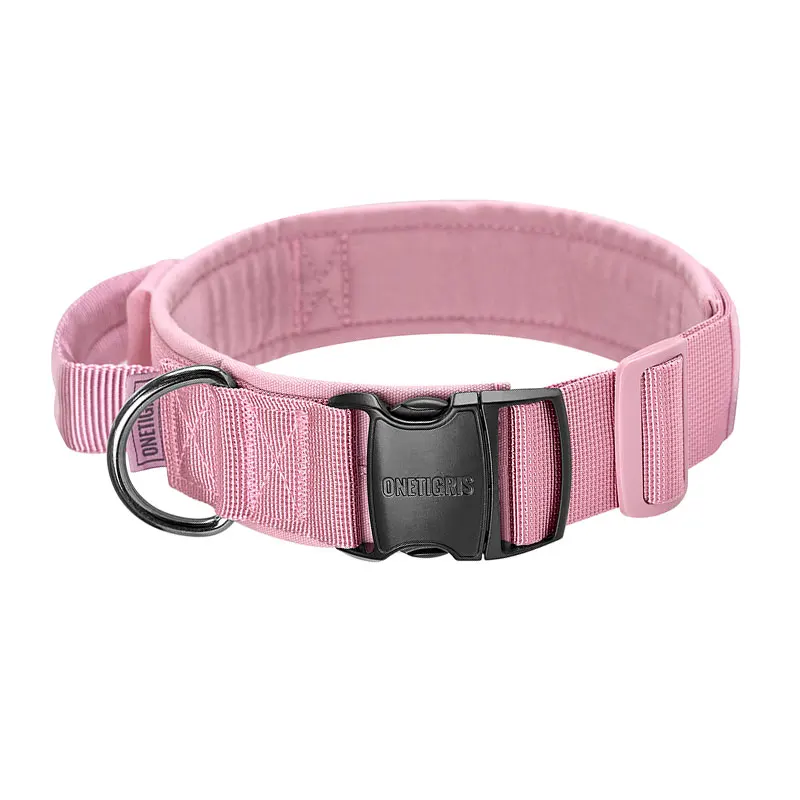 

OneTigris Dog Collars, Tactical Dog Collar with Handle, Military Adjustable Dog Collar with Heavy Duty Metal Buckle for Training