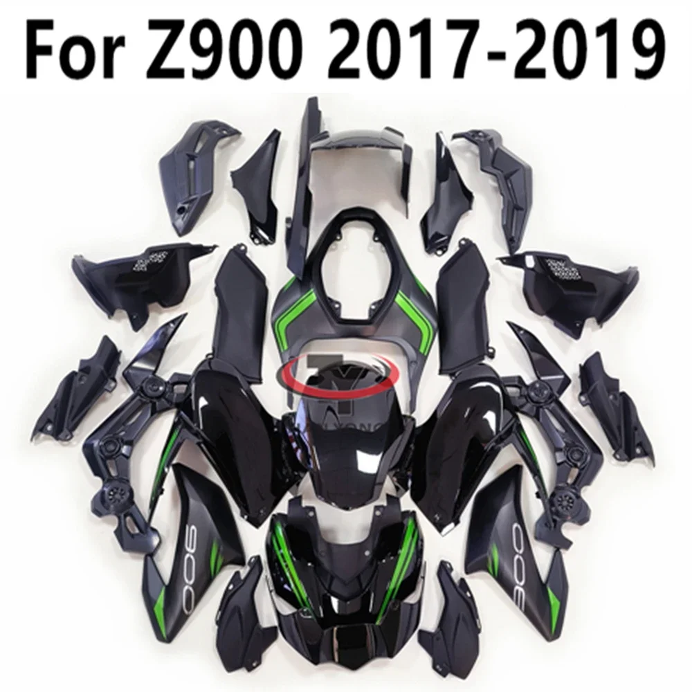 Matte Black Green Floral Pattern Motorcycle For Kawasaki Z900 2017-2018-2019 Full Fairing Kit Injection Bodywork Cowling