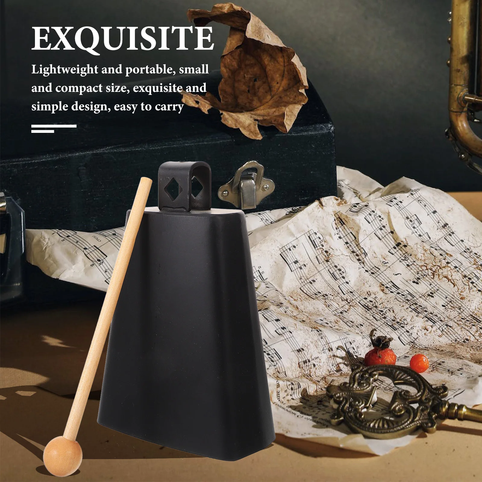 

1 Set Exquisite Metal Cowbell Multi-Functional Instrument Noise Maker For Sports Events Portable Cowbell For Music Fun Cowbell
