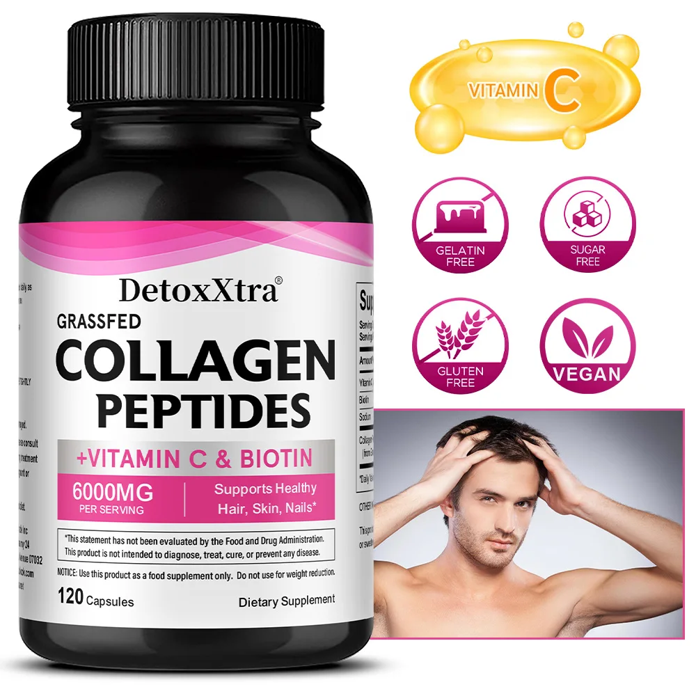 

Collagen Peptides - Nourishes The Skin, Anti-aging, Promotes Healthy Hair, Strong Nails, and Improves Intestinal Digestion
