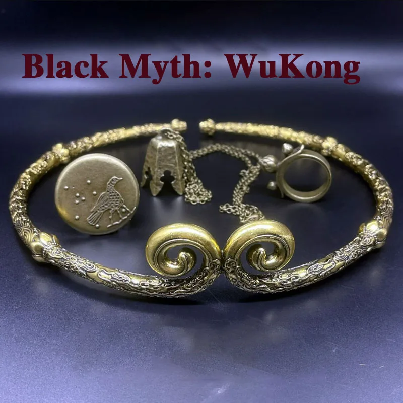 Populaire Game Black Myth Wukong Echte Perifere Gouden Knuppel Ring Strakke Ring Legering Handwerk Kinderspeelgoed Verjaardagscadeaus