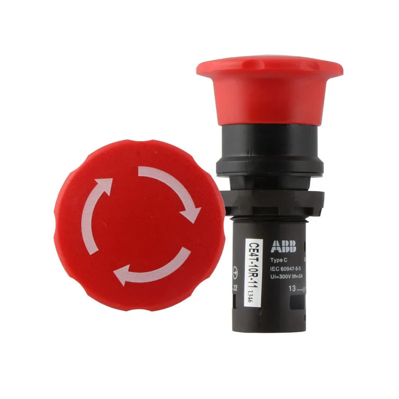 

ABB emergency stop emergency button CE4T-10R-11 MPET1-10R MPEP4-10R 22MM red 40MM Mushroom head Rotation reset Pull reset