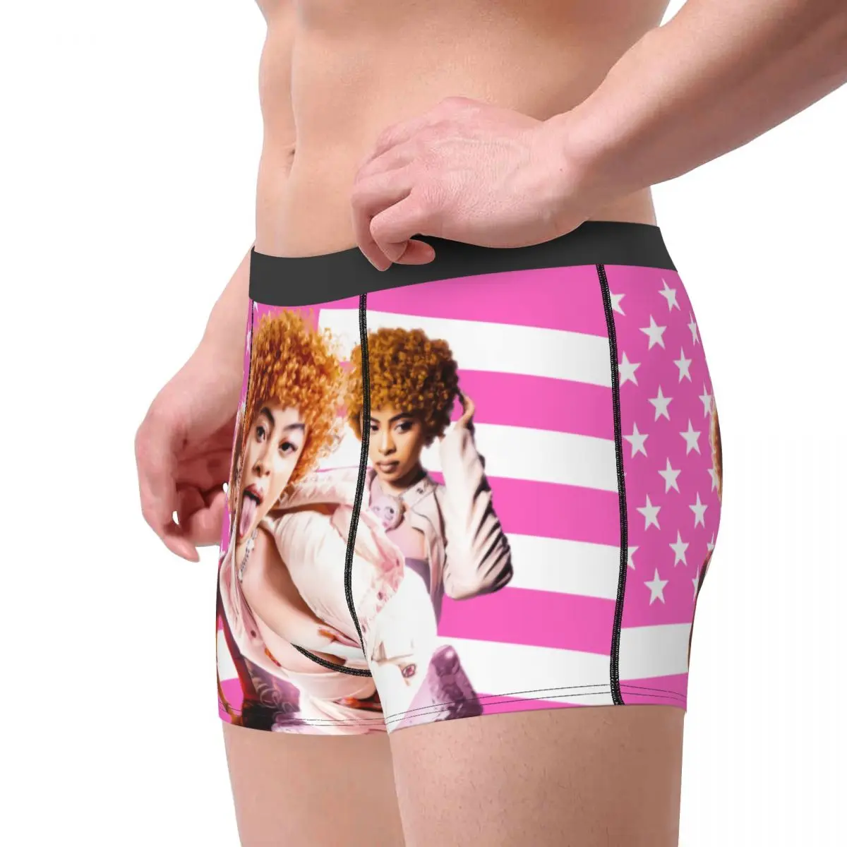 Custom Ice Spice Collage Hiphop Music Rap Boxers Shorts Mens Briefs Underwear Funny Underpants