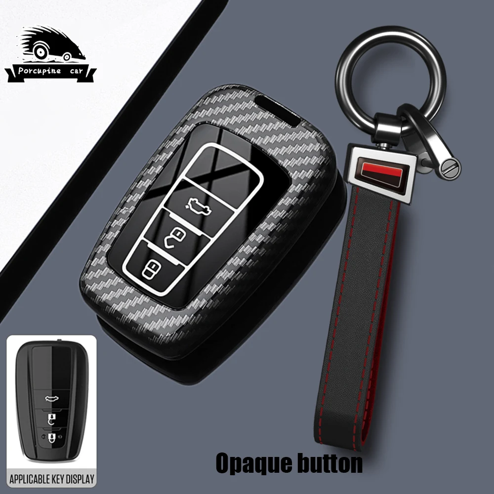 

ABS Carbon Fiber Car Key Case for Toyota Corolla Hybrid 2021 Rav4 Land Cruiser Prado Camry Highlander Prius C-HR