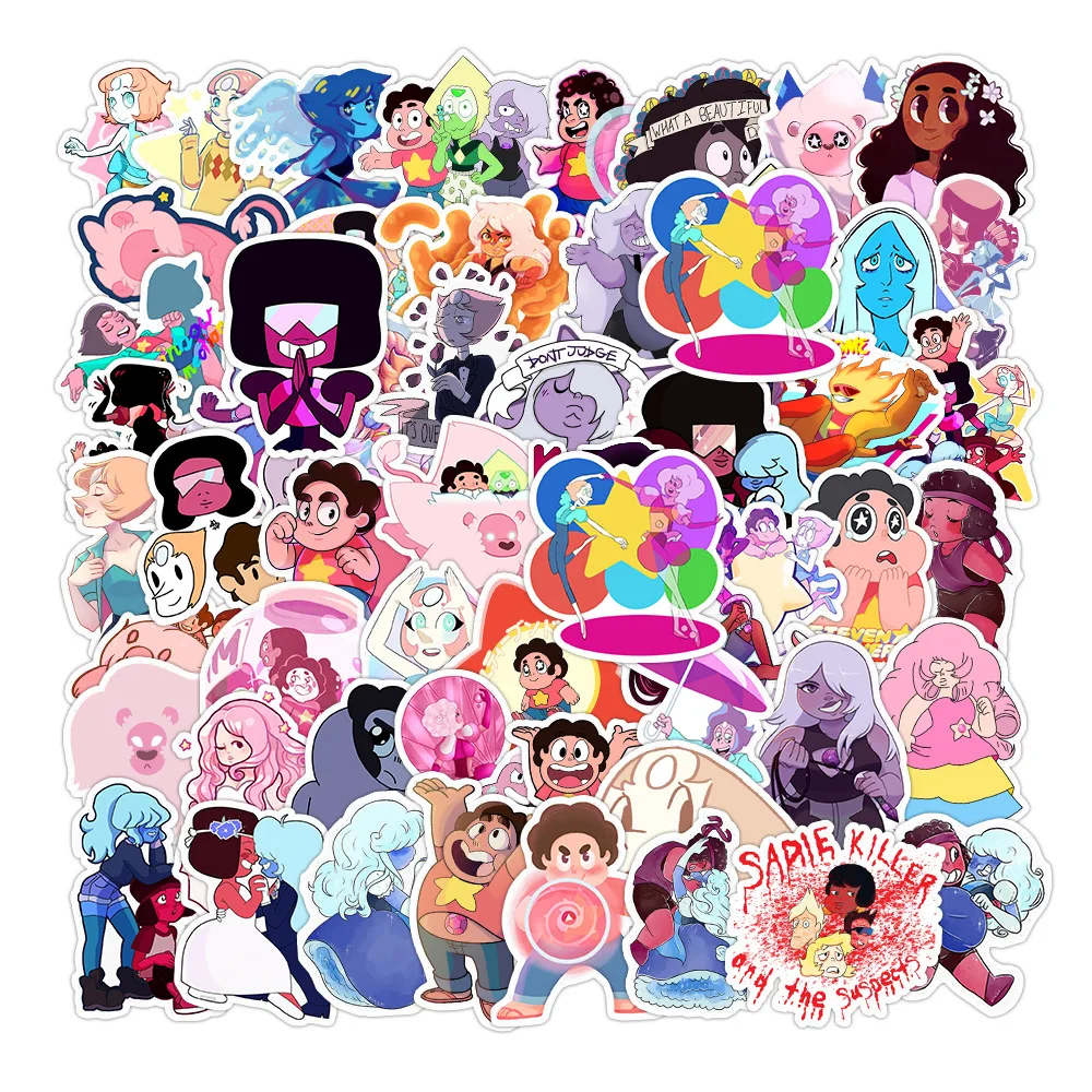 63pcs Animation Steven Universe Stickers Cute Cartoon Classic Toys Decoration Decals DIY Stationery Phone Case Kids Sticker