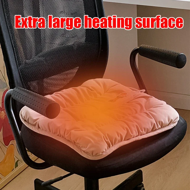 45x45cm Crystal Velvet Heating Thermostat Cushion Office Sedentary Home Dual-use Winter Warm Physiotherapy Electric Heating Pad