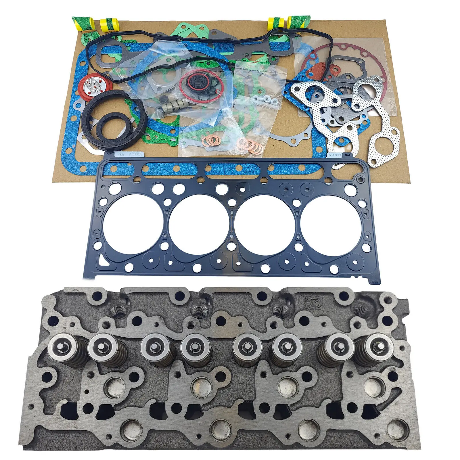 V2003 V2003T Cylinder Head Assy&Gasket Kit for Kubota Bobcat 337D 341D Excavator
