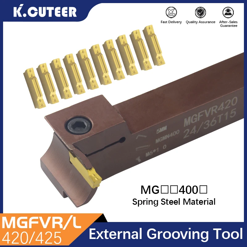 Mgfvr 7-shaped Face Groove Cutter Mgfvr420 Mgfvr425 Double Head Processing Range 24400 Carbide Insert Mgmn400 Slotting Tool
