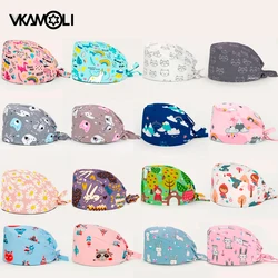 Gorro con estampado de dibujos animados para hombre y mujer, gorros médicos para enfermeras, toalla para el sudor, precios al por mayor