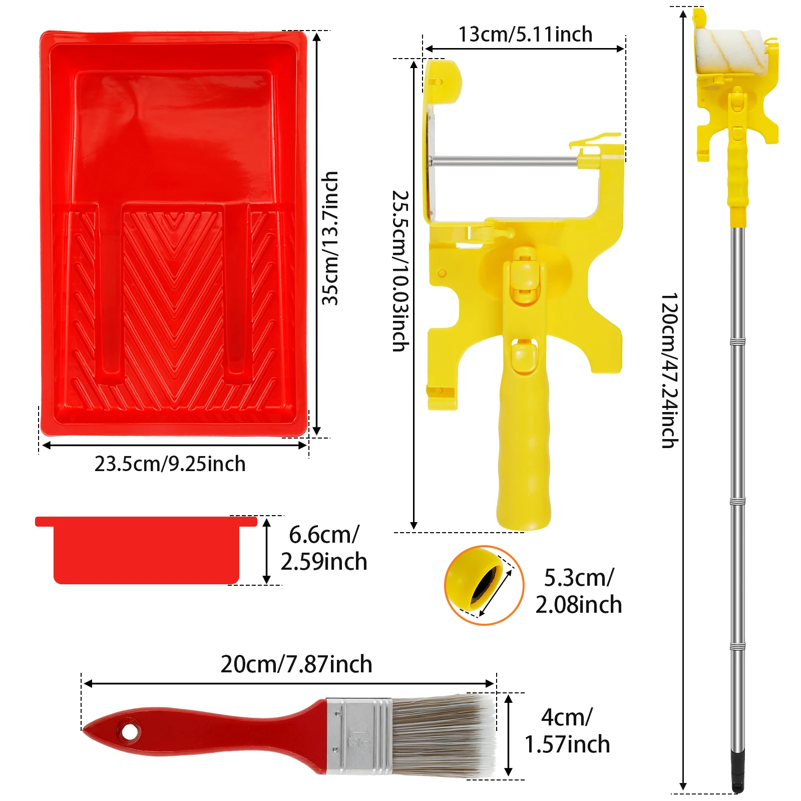 Paint Edger Roller Brush Kit Multifunctional Roller Paint Runner Brush Safe House Decor Painting Brush for Door Window Ceiling
