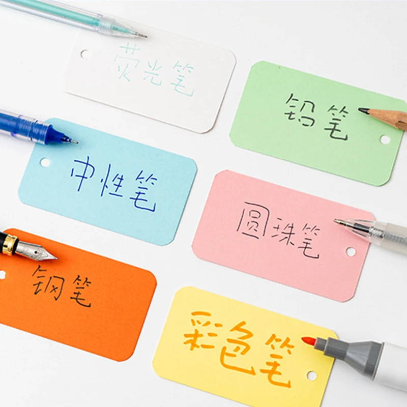 10/50/100 قطعة بطاقة ورق كرافت فارغة كلمة بطاقة مزدوجة الوجهين ملاحظة DIY بها بنفسك بطاقة رسالة ملونة بطاقة الكتابة التسمية المرجعية بطاقة التعلم