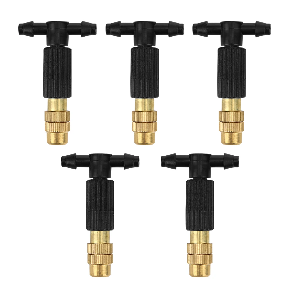 5pcs Adjustable Copper Water Sprinkler Head Durable Automatic Spray Misting Tip Nozzles Home Garden Planting Elements