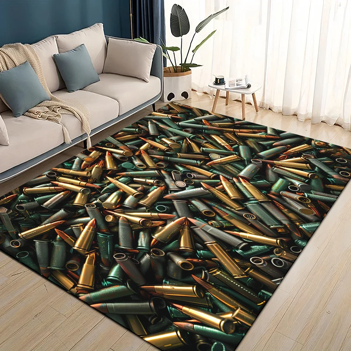 27 Types Cool Various Types of Gun Bullets Carpet Rug for Living Room Bedroom Home Sofa Decoration,Kids Play Non-slip Floor Mat
