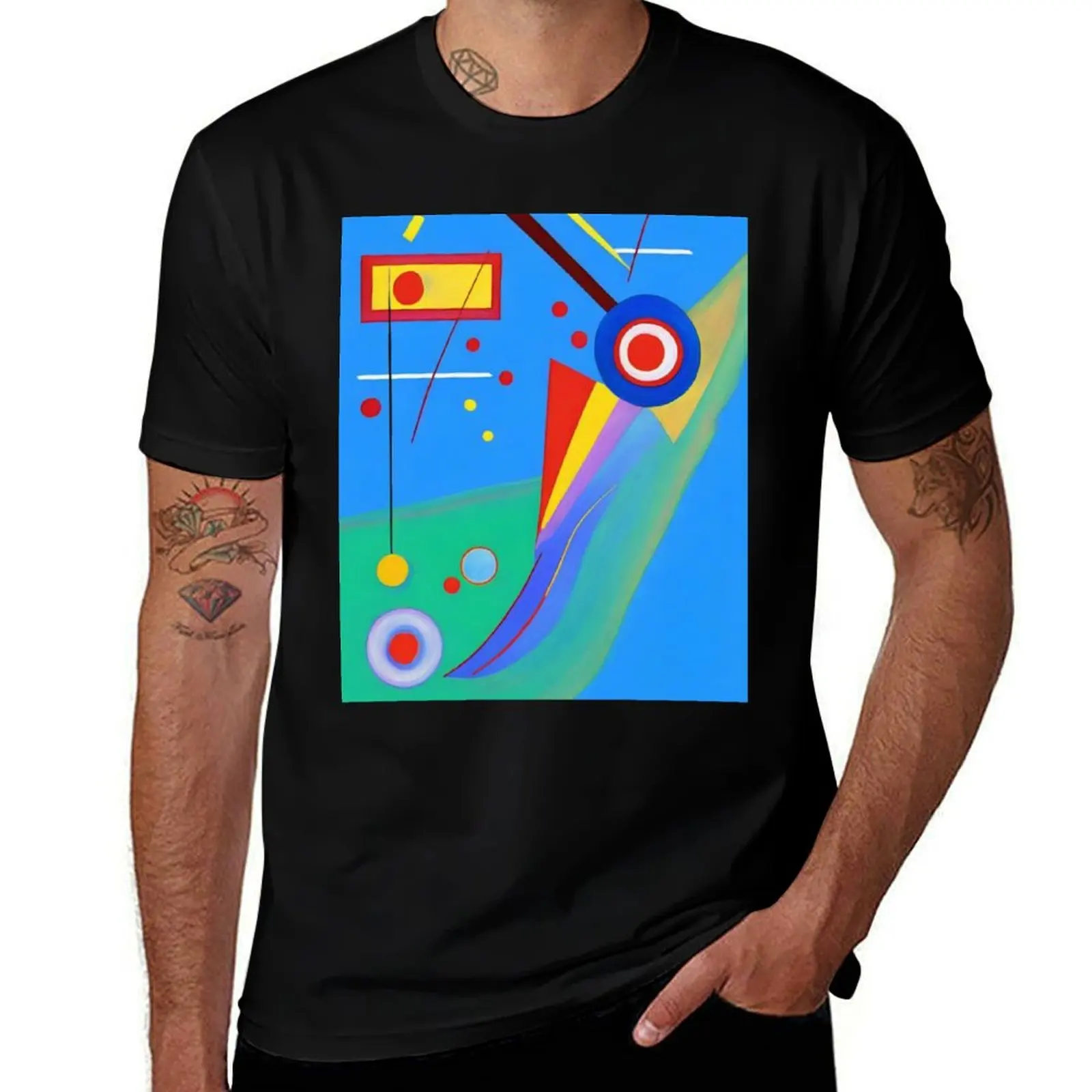 Vivid colors and geometric T-Shirt Stylish Graphic Short Sleeve Top T-Shirt