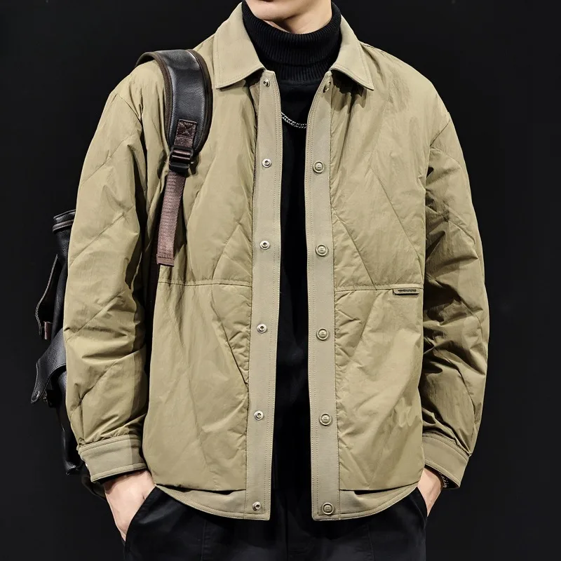 جديد الرجال الخريف والشتاء العصرية أسفل سترة التلبيب و المرقعة معطف الضوء الأبيض بطة أسفل سترة داخلية ملابس خارجية كبيرة الحجم #1